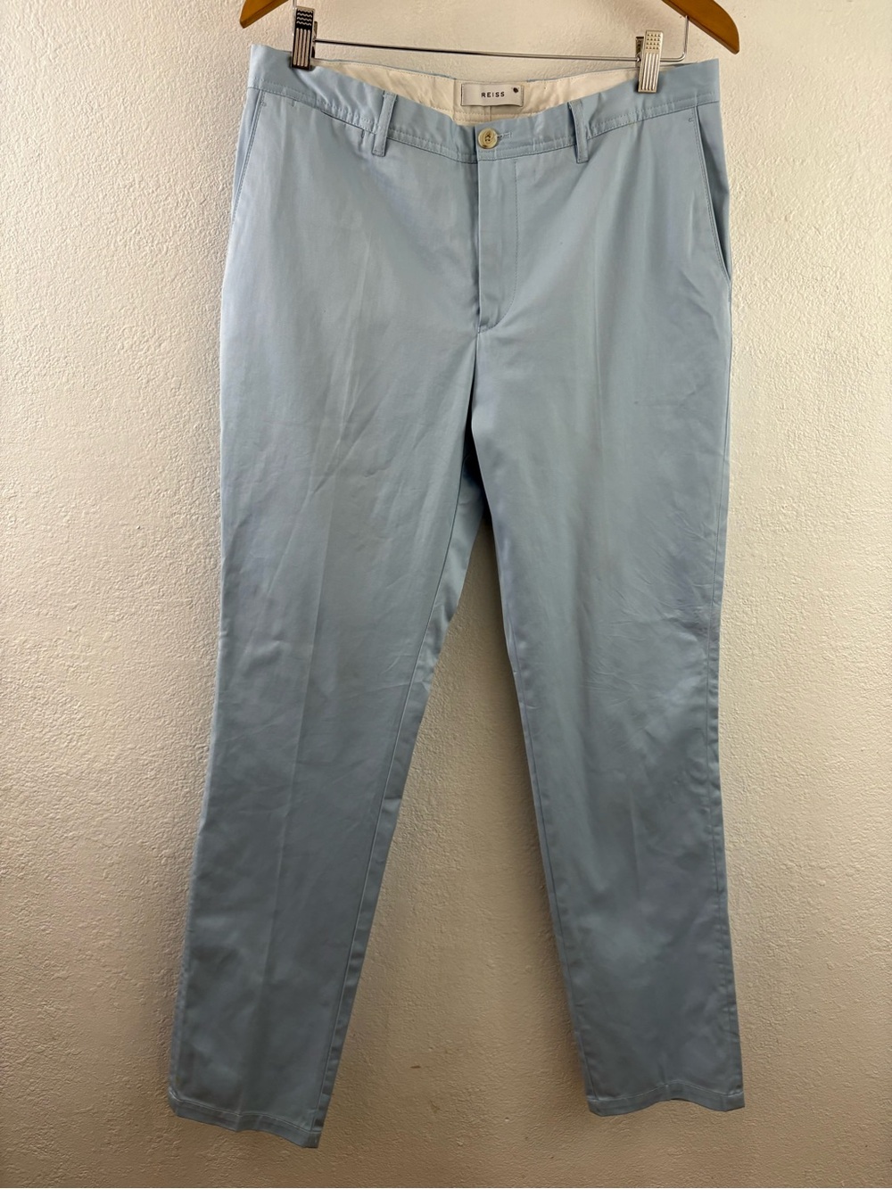 Reiss trousers tailored straight-leg cut classic button closure belt loops 34